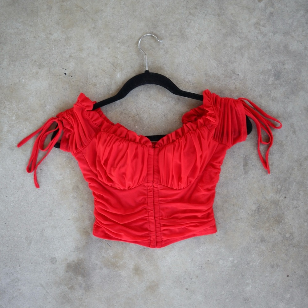 Windsor Vibrant Red Ruched Blouse